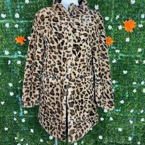 Reversible cheetah long coat
